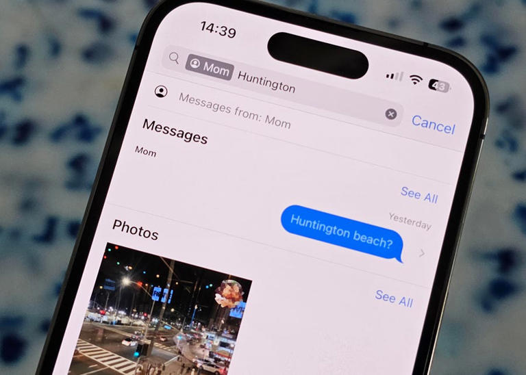 You need to find a specific message, in a thread filled with thousands of messages -- on a phone with hundreds of message threads. Sure, you could scroll and scroll and scroll, but iOS 17 has made searching in the Messages app way more powerful.You can now filter your searches by contact, link, photo, location and more, to quickly find what you're looking for.