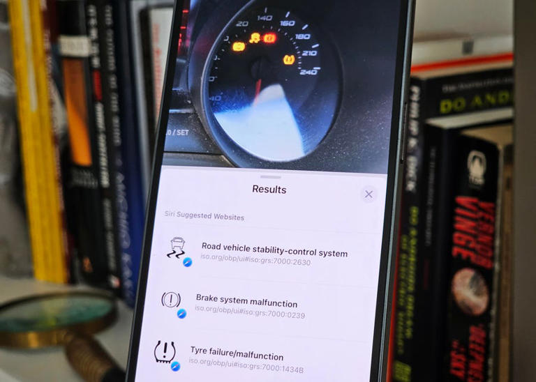 Visual Look Up doesn't only identify laundry codes. It also can analyze any possible warning lights on the dashboard of your car. Again, all you need to do is take a photo and check out what Visual Look Up has to say about your warning lights. Maybe it's time to get those brakes checked.