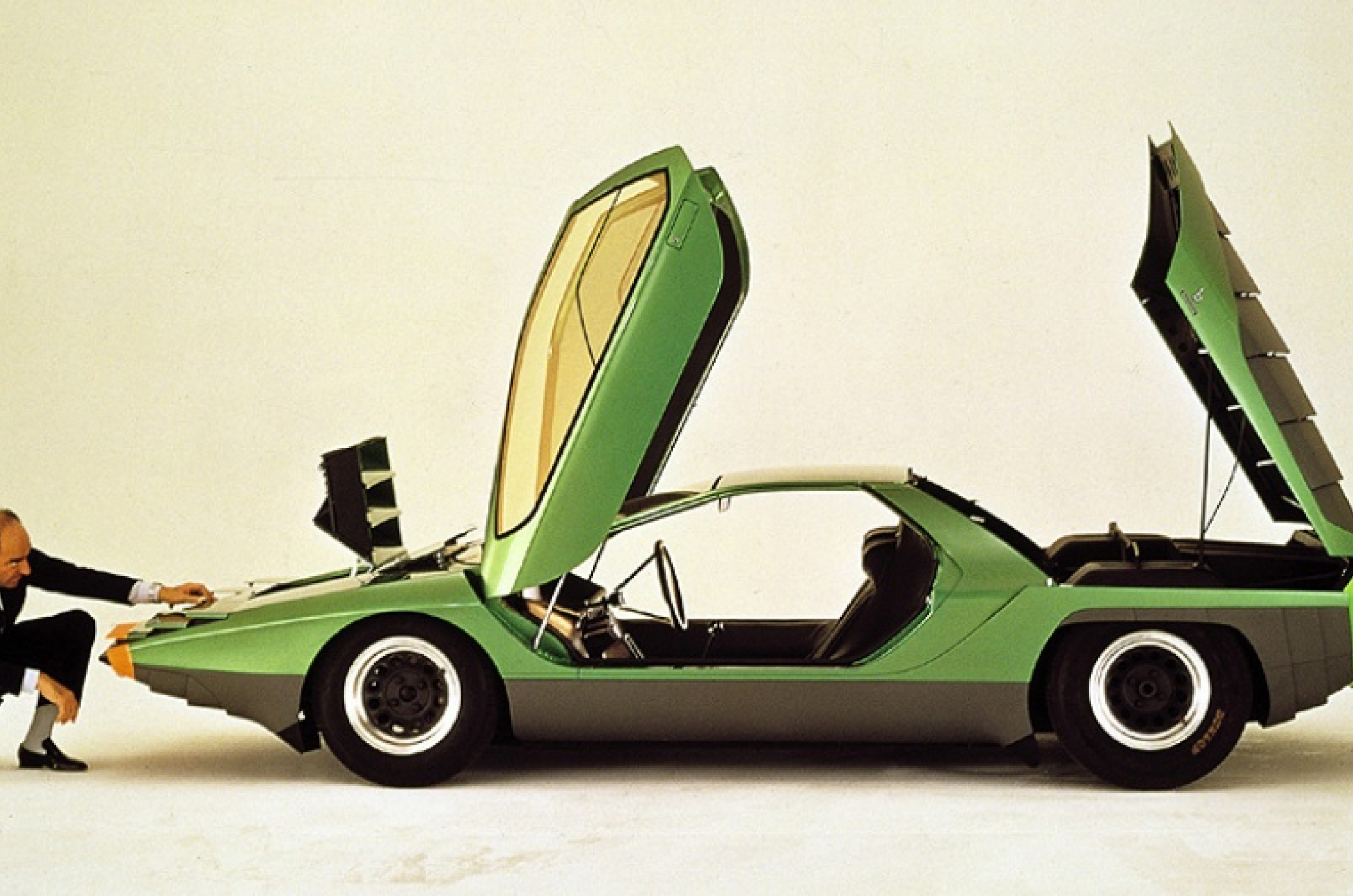 <p>Looking back on Alfa Romeo’s Carabo concept, it can get lost in an array of wedge-shaped cars from the ’70s and ’80s, until it’s contextualized in the 1960s.</p>  <p>The Carabo is often regarded as ground zero for the wedge-shaped designs that came after it.</p>  <p>However, it is also said to be the first car that featured scissor doors. Over the years these have become synonymous with high-performance vehicles and have been reinvented in countless ways following the same basic mechanism.</p>  <p>Therefore, without the Carabo, we might never have been blessed with the Lamborghini Countach, which was crafted by the same designer, Marcello Gandini.</p>