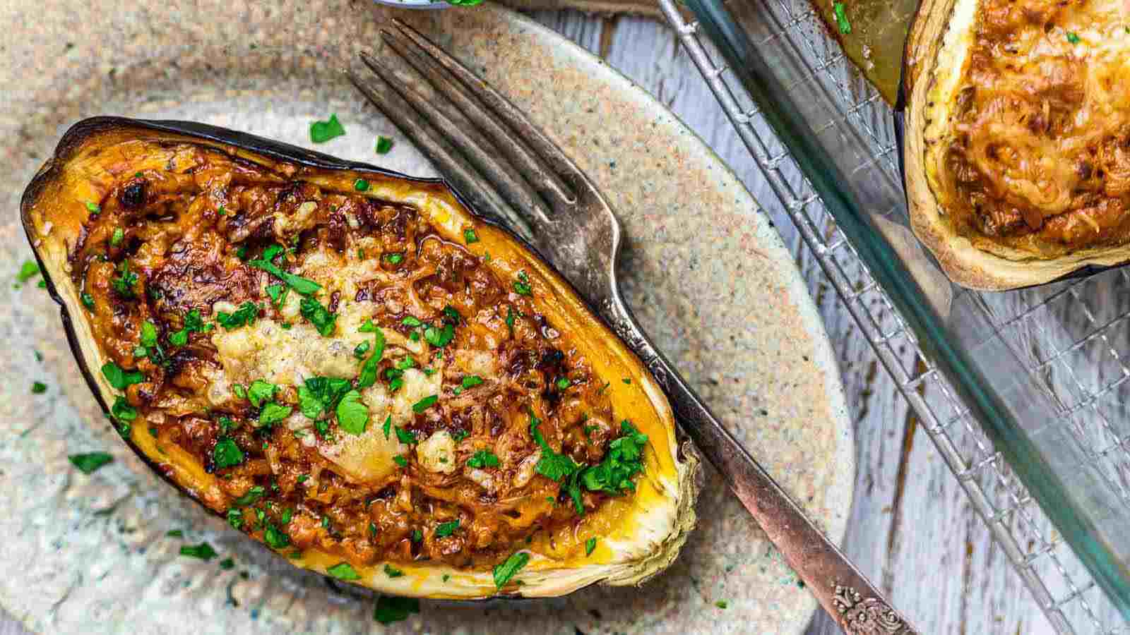 <p>Discover the savory joy of Baked Stuffed Eggplant Boats, a delectable dinner option that’s both flavorful and visually appealing. These eggplant boats are lovingly stuffed with a delicious mixture, creating a harmonious blend of tastes and textures. Whether you’re an eggplant enthusiast or seeking an elegant dinner, these stuffed boats are sure to please your palate.<br><strong>Get the Recipe: </strong><a href="https://www.lowcarb-nocarb.com/keto-stuffed-eggplant/?utm_source=msn&utm_medium=page&utm_campaign=Your%20title%20here:%20it%20should%20be%2055-60%20characters,%20ideally">Baked Stuffed Eggplant Boats</a></p>
