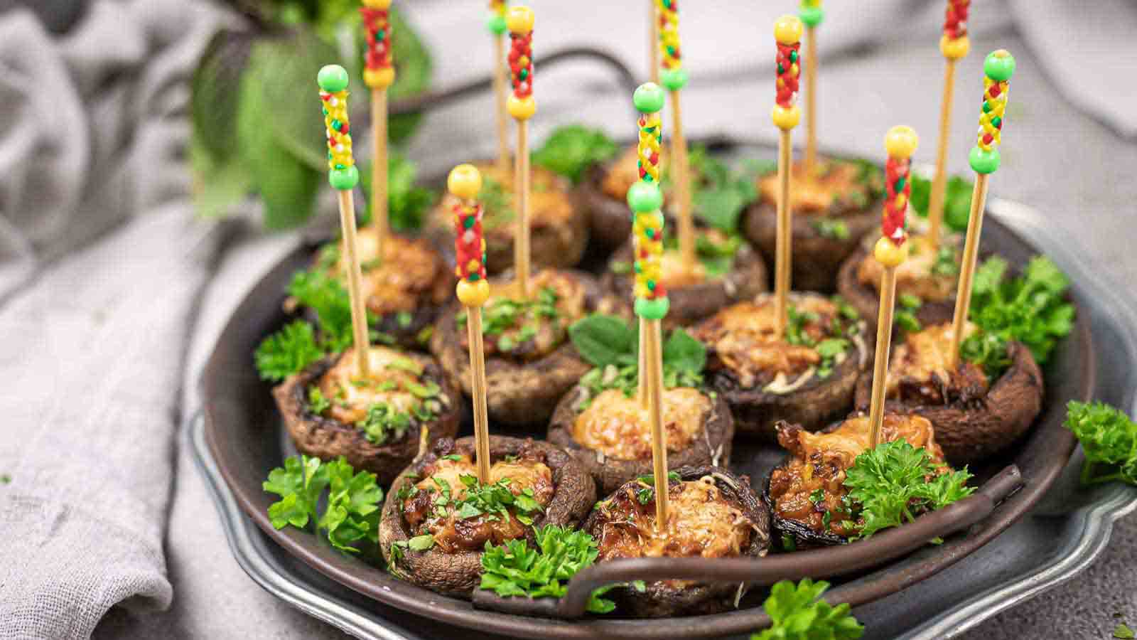 <p>Delight in Stuffed Mushrooms, a flavorful and convenient appetizer that’s equally enjoyable as a dinner option. These mushrooms are thoughtfully stuffed with a delectable mixture, creating a symphony of tastes and textures. Whether you’re starting your meal with these savory bites or enjoying them as the main course, these stuffed mushrooms add a delightful touch to your dinner table.<br><strong>Get the Recipe: </strong><a href="https://www.lowcarb-nocarb.com/keto-stuffed-mushrooms-appetizer/?utm_source=msn&utm_medium=page&utm_campaign=Your%20title%20here:%20it%20should%20be%2055-60%20characters,%20ideally">Stuffed Mushrooms Appetizer</a></p>