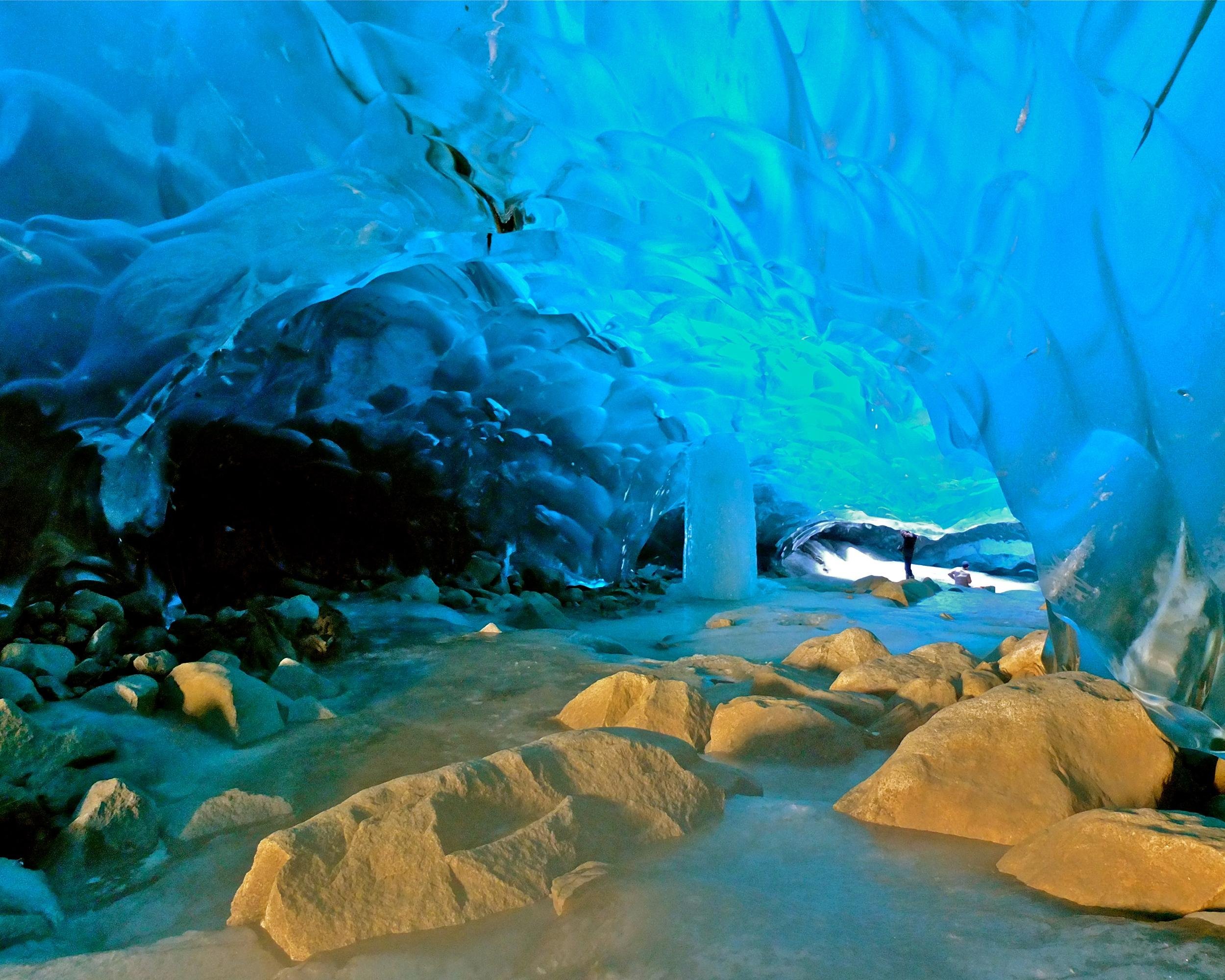 <p>Alaska boasts some of the most impressive vistas anywhere in the world. For a memorable selfie that captures an awesome outdoor adventure, hike to the Mendenhall Glacier ice cave in Juneau. Inside, the ice gives everything a bluish hue. Selfies look electric, with no filter necessary. But be warned: The <a href="https://www.adn.com/environment/article/popular-mendenhall-glacier-ice-cave-collapses/2014/07/19/">trek can be dangerous</a> and requires at least six to eight hours. </p>