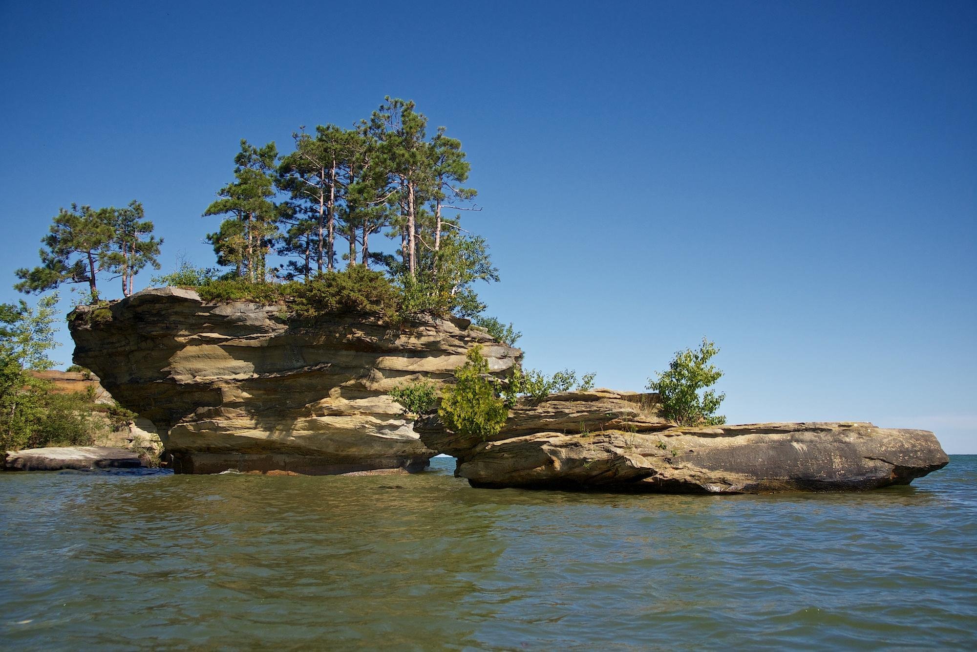 <p>Nature lovers already know the Great Lakes State is filled with wonders. One striking destination for a selfie is Turnip Rock, just off the Lake Huron coast near the village of Port Austin. Kayaking is the best way for most adventurers to make their way to this wondrous land formation and snap a once-in-a-lifetime shot. It sure beats the same old "hot dogs or legs" beach photo.</p>