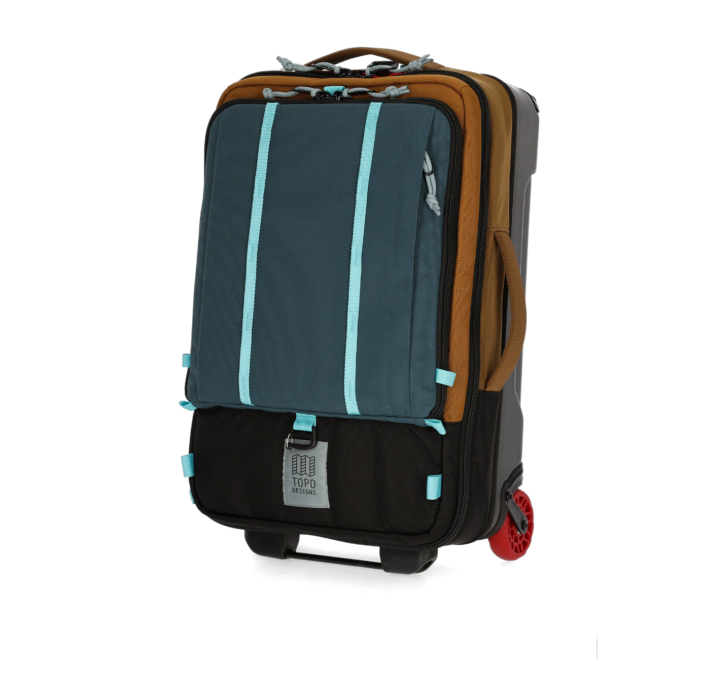 <p><strong>$299.00</strong></p><p><a href="https://topodesigns.com/products/global-travel-bag-roller?variant=42571110580277">Shop Now</a></p><p>Backpack meets roller suitcase in this hybrid style that can handle just about whatever you throw at it. A structured outer means you won’t have to worry about items getting crushed, and the small size means you can carry it right on to the plane. </p><p><strong>Materials:</strong> Recycled nylon</p><p><strong>Size:</strong> 44-liter capacity</p><p><strong>Colors: </strong>Desert palm, olive, black, and more</p><p><strong>What reviewers are saying:</strong> “Great All terrain bag. Bought this bag for a multi-city European vacation. It performed flawlessly. The wheels easily handled the rough sidewalks and cobblestone without any damage to the bag or it’s contents.”</p>