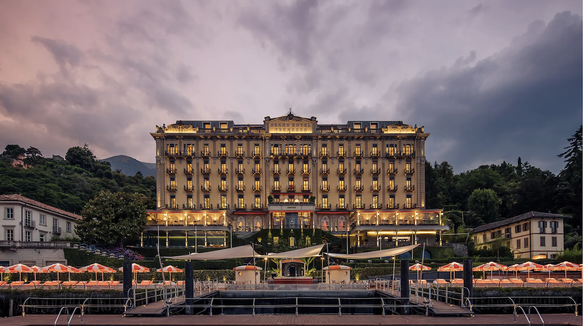 <p>The <a href="https://www.grandhoteltremezzo.com/en/home/">Grand Hotel Tremezzo</a> was the first on Lake Como, set in an elegant palazzo offering unparalleled views of the lake and surrounding mountains. It’s been frequented by epicurean travelers over its 100-year history, welcoming celebs like George Clooney, Madonna, Richard Branson, Sylvester Stallone, Gianni Versace, and Matt Bellamy. </p>