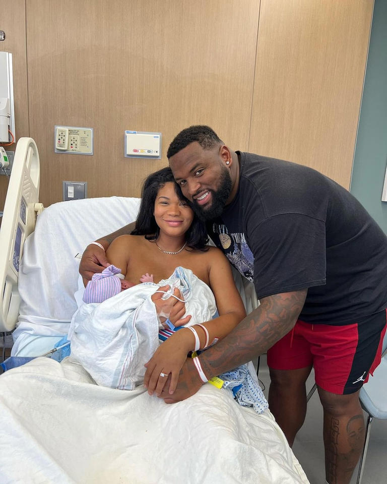 The model gave birth to her first child with the NFL star on Sept. 19. Named Capri Summer Godchaux , the baby girl joins older sisters Cali and Cassie , who Chanel shares with ex Sterling Shepard .