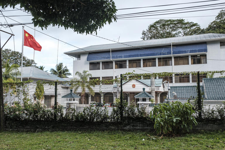 The Chinese Embassy on the island of Mahe.