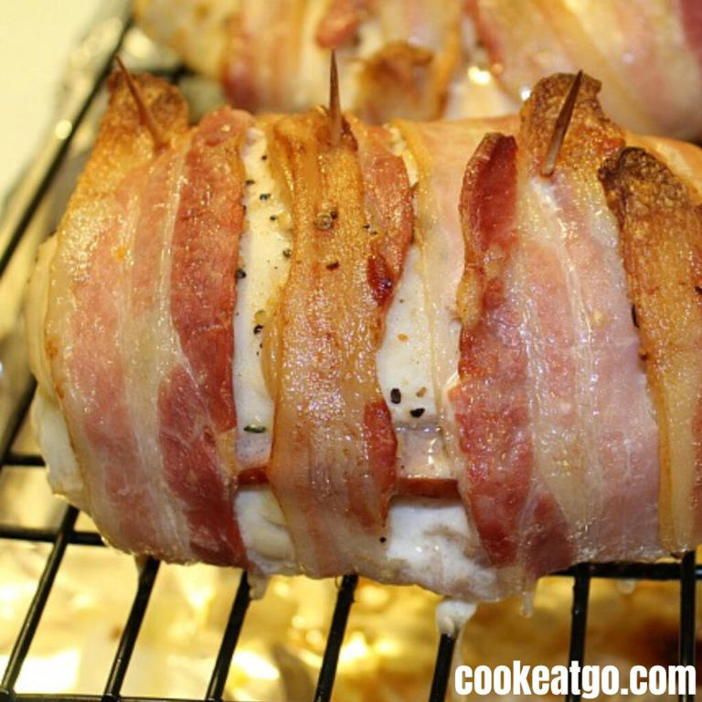 BaconWrapped Chicken Cordon Bleu
