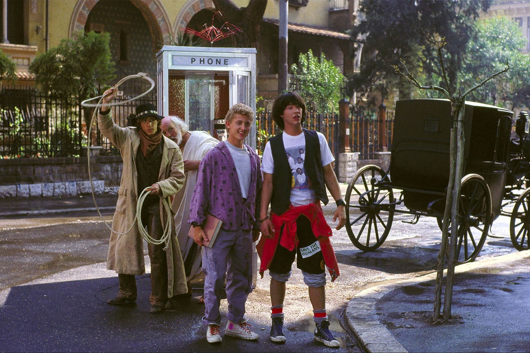 <p>Featuring a young Keanu Reeves and Alex Winter, this first instalment of the buddy-comedy <em>Bill & Ted</em> franchise continues to be well loved. A time traveller from the future journeys to 1988 to ensure that Bill and Ted, two dim-witted high school students, pass their history class and change the world with their music. Goofy and charming, the original <em>Bill & Ted</em> film became <a href="https://www.denofgeek.com/movies/bill-and-teds-excellent-pop-culture-adventures/">a pop culture sensation</a>, inspiring everything from an animated TV show to breakfast cereal!</p>