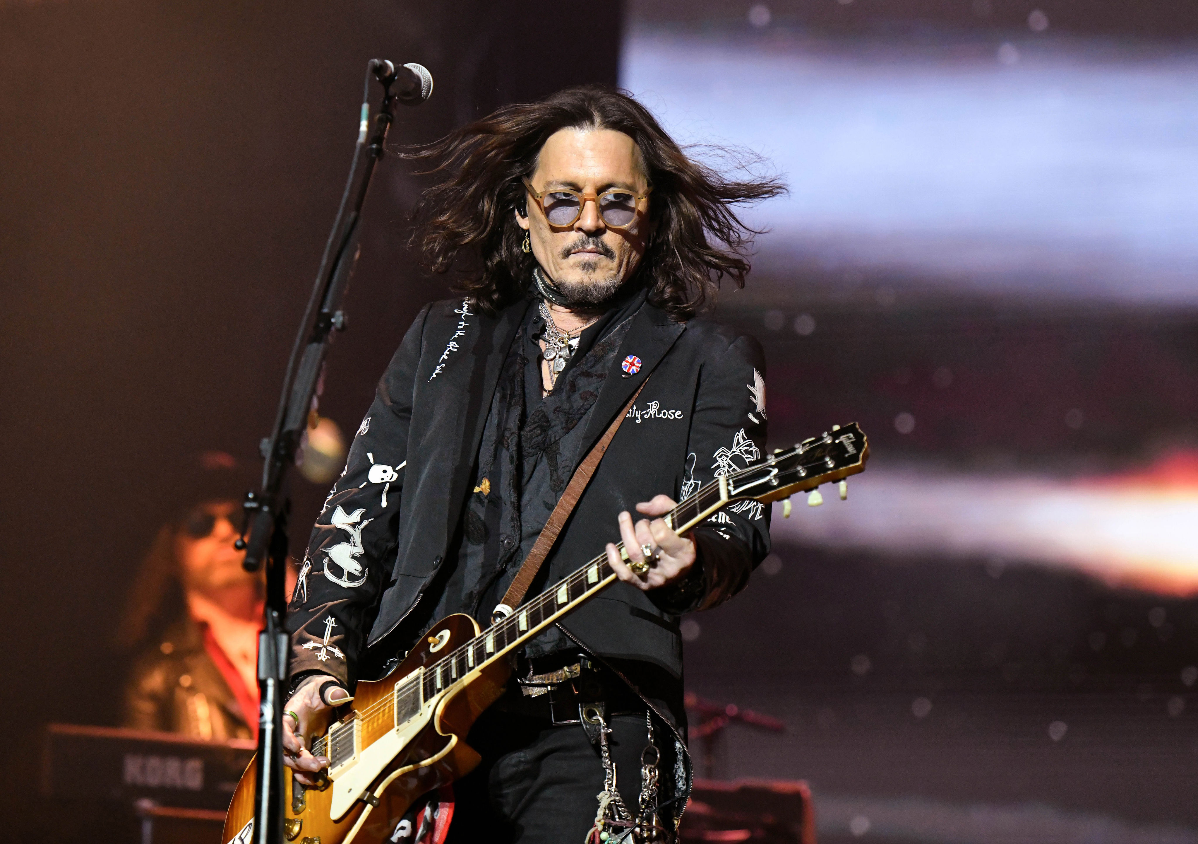 <p>Johnny Depp performed with his band, Hollywood Vampires at OVO Hydro in Glasgow, Scotland on July 12, 2023.</p>