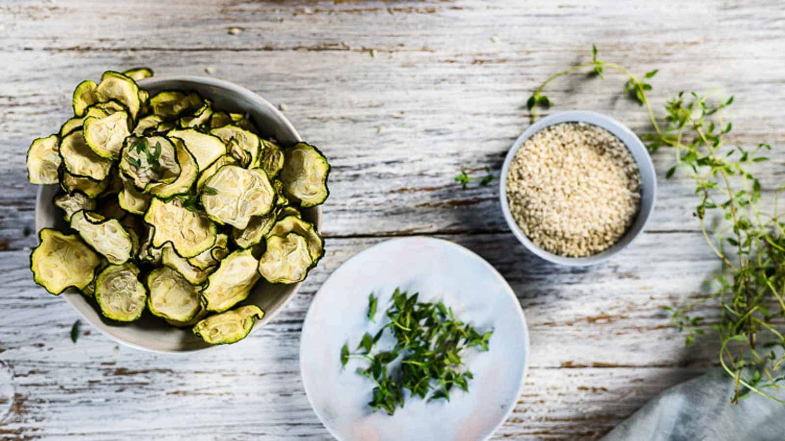 Zesty Zucchini Chips. Photo credit: Low Carb – No Carb.