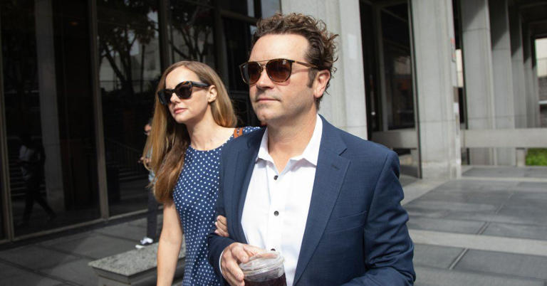 Danny Masterson and his wife Bijou Phillips outside the Clara Shortridge Foltz Criminal Justice Center Getty Images