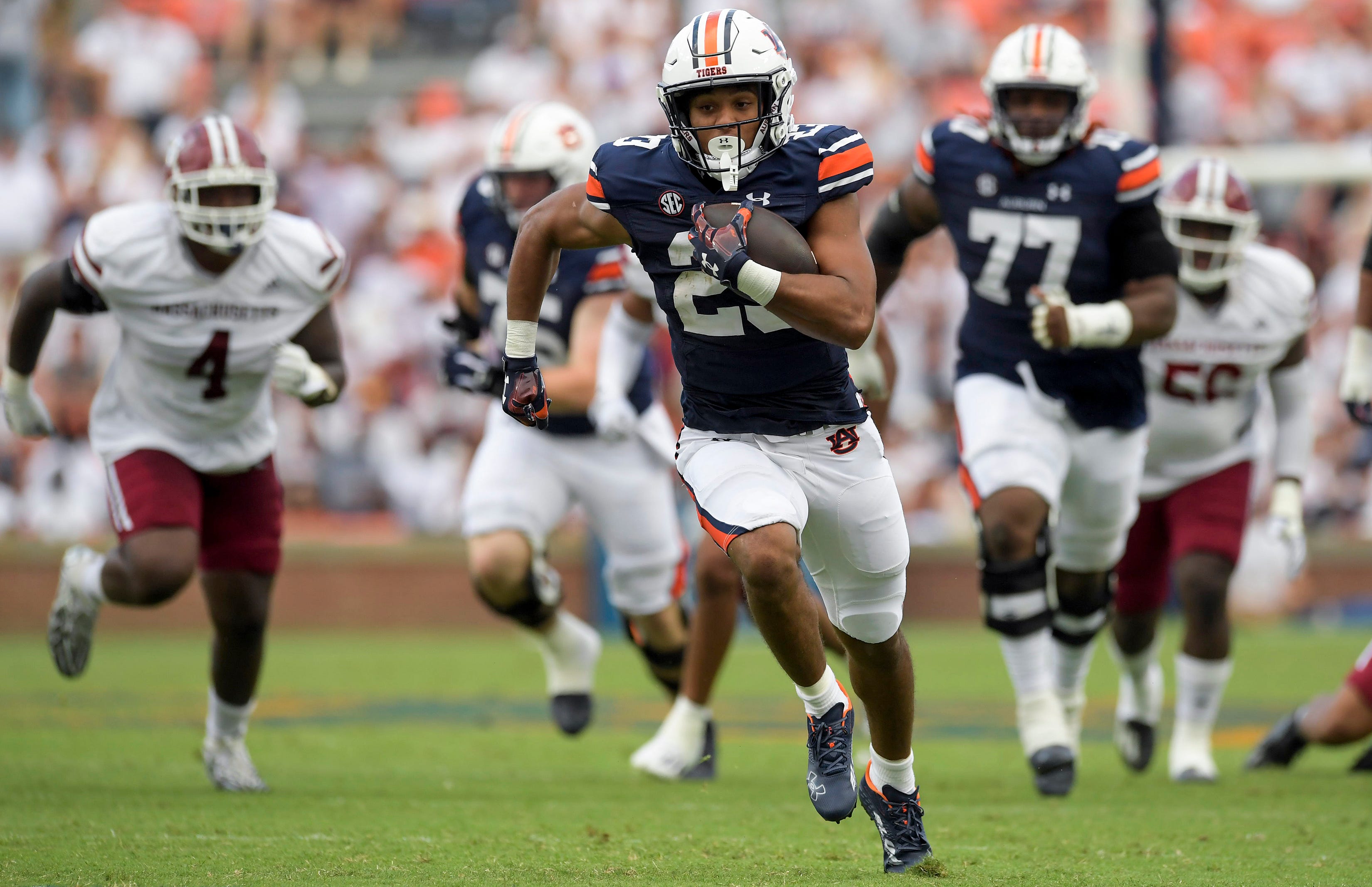 Auburn football score vs. Samford At the start of the fourth quarter