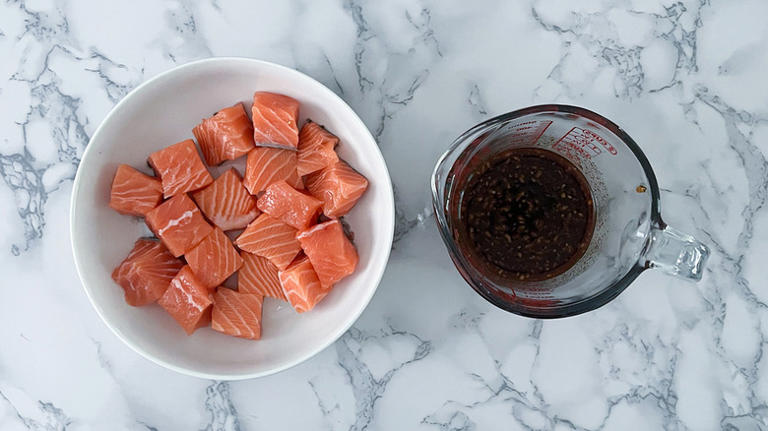 Sweet And Spicy Air Fryer Salmon Bites Recipe