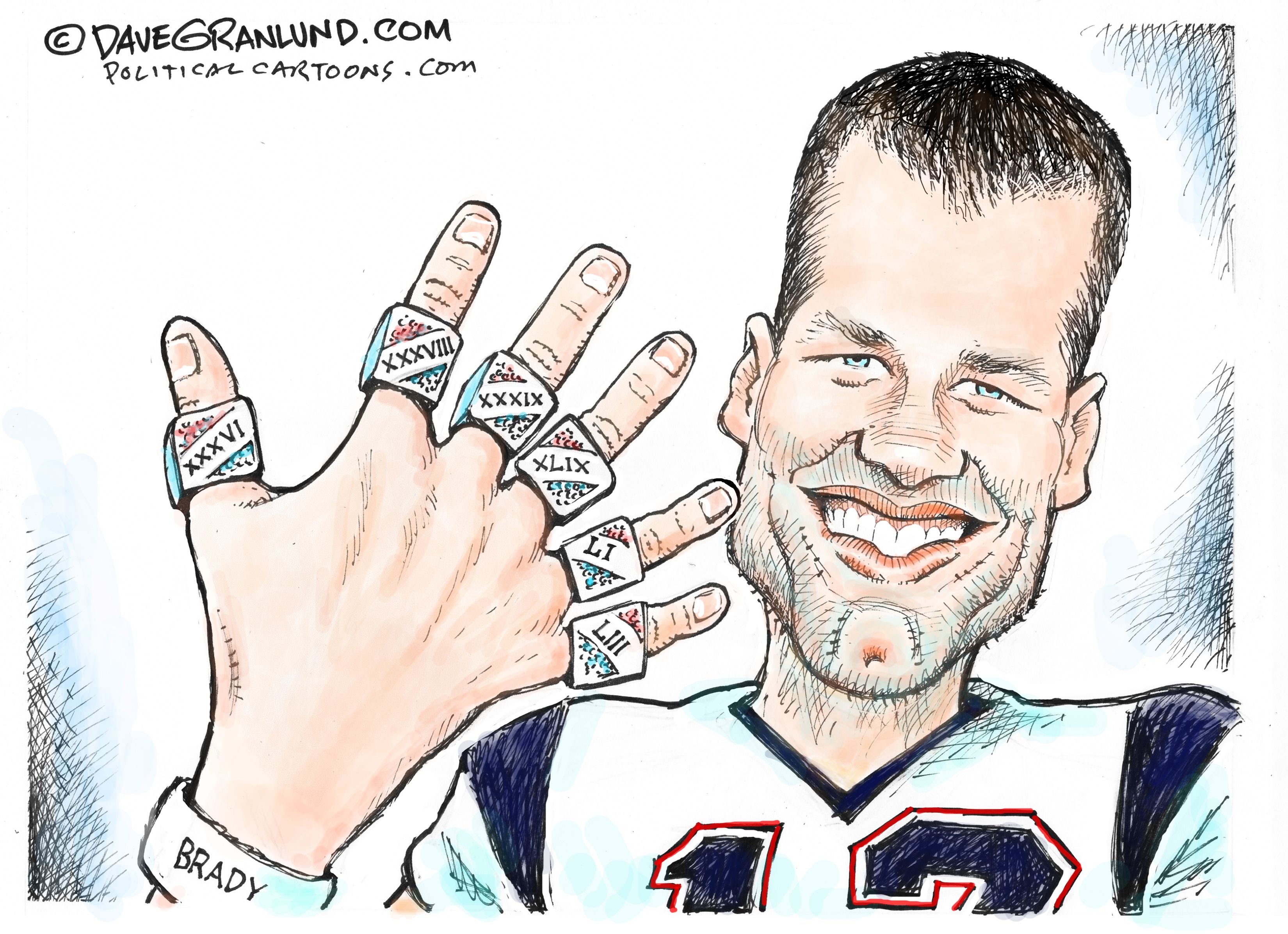 The 7 Super Bowl rings won by Tom Brady 