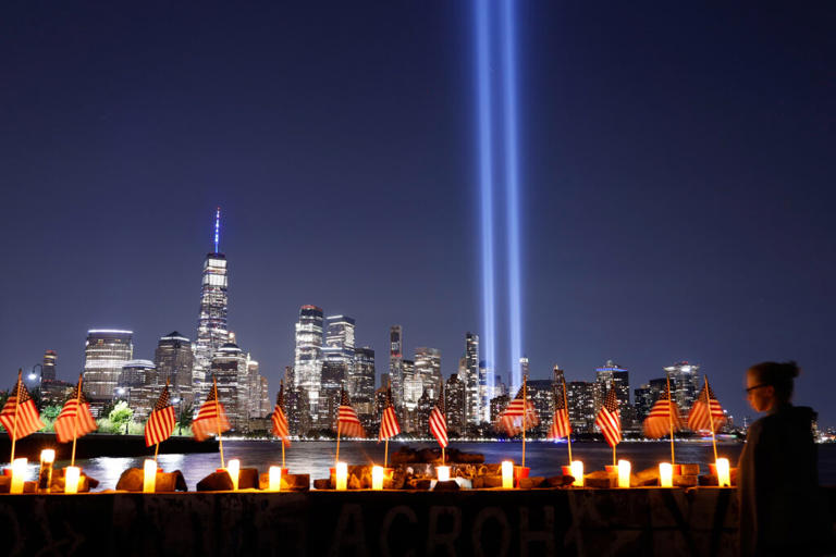 The Tribute in Light is illuminated above Lower Manhattan Gary Hershorn/Getty Images