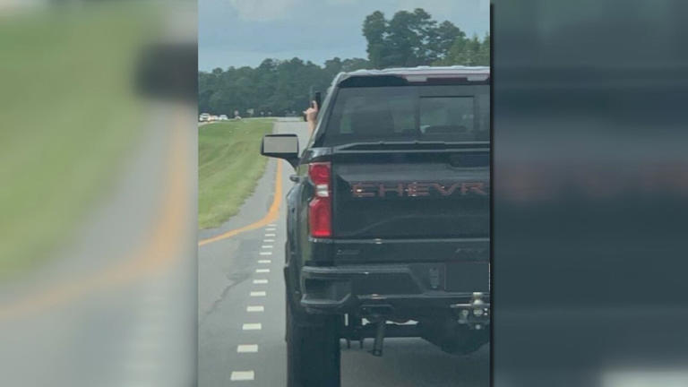 A source with knowledge of the investigation confirmed the pictures WMBF News received show the two trucks before and after the shooting on Saturday, Sept. 9 at the intersection of Camp Swamp Road and Highway 9.