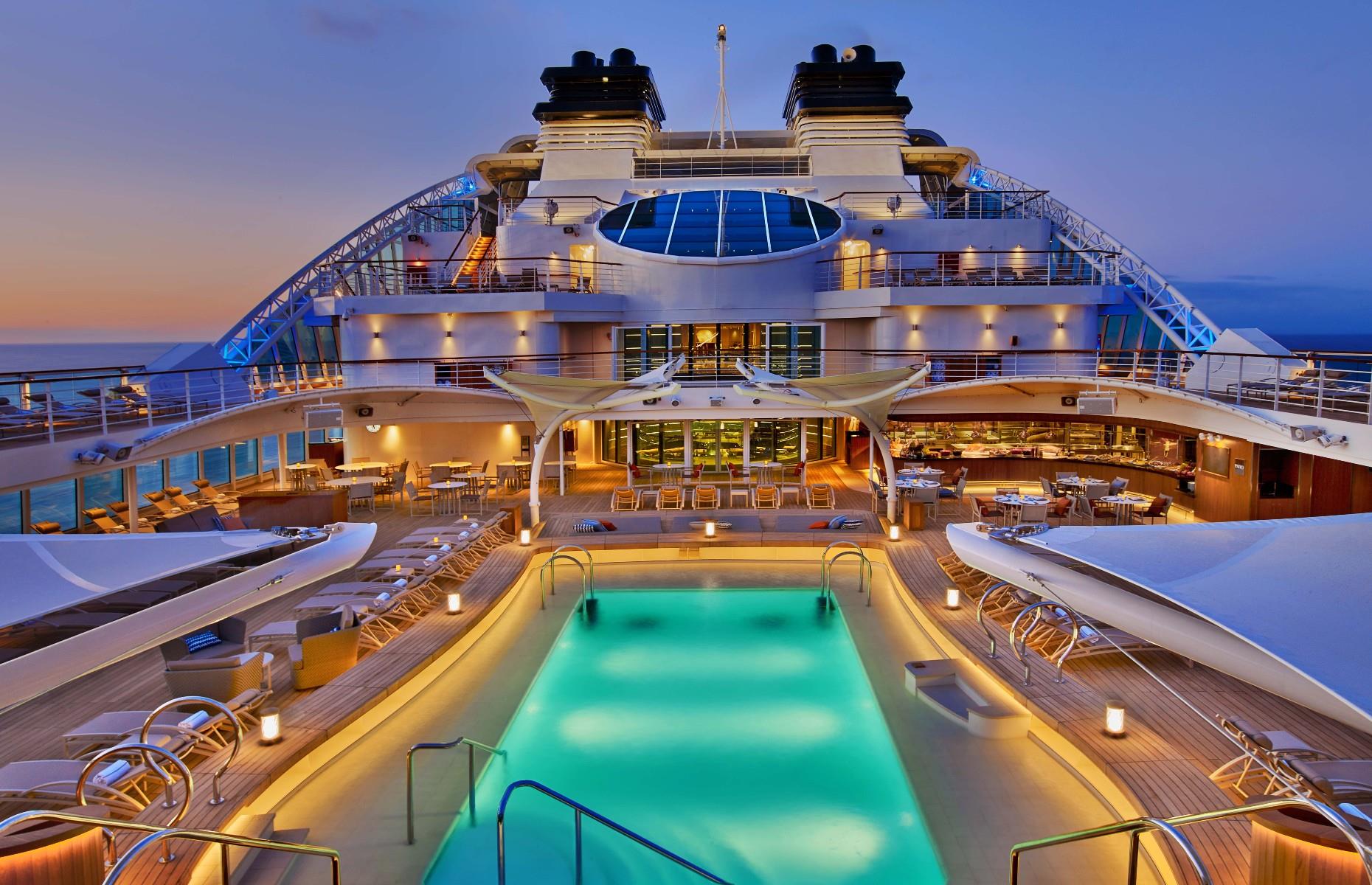 <p><a href="https://www.seabourn.com/en_US/cruise-ships/seabourn-encore/1.html">Seabourn Encore</a> is the newest striking ship in the cruise line's ultra-luxury fleet. Modelled on the trio of ships introduced with Seabourn Odyssey, Seabourn Encore represents another stage in the evolution of small ship cruising. There are 300 suites in total, including 16 penthouse suites and five penthouse spa suites, all with verandas facing the ocean.</p>