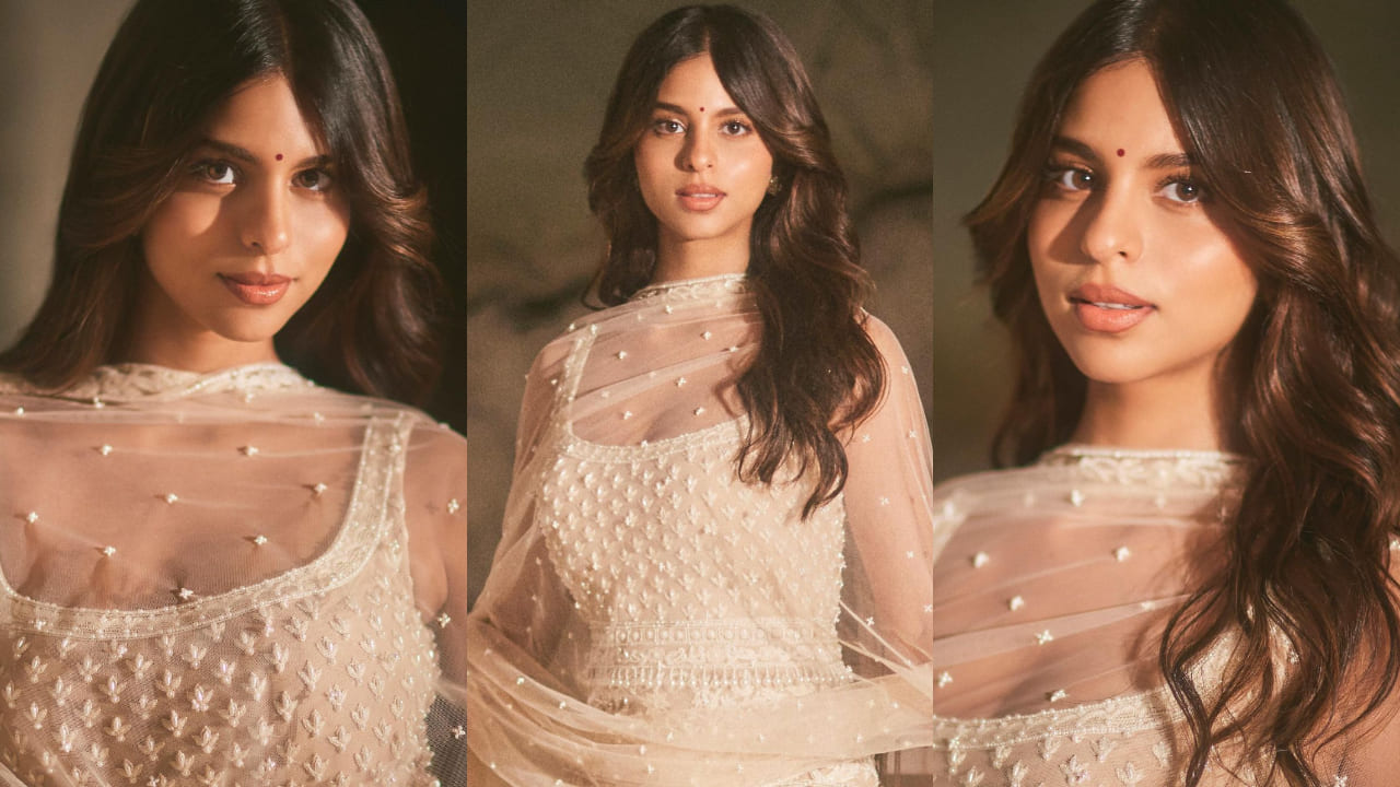 Suhana Khan Slays In Falguni Shane Peacocks White Kurta Churidar Set Perfect For Intimate Home 