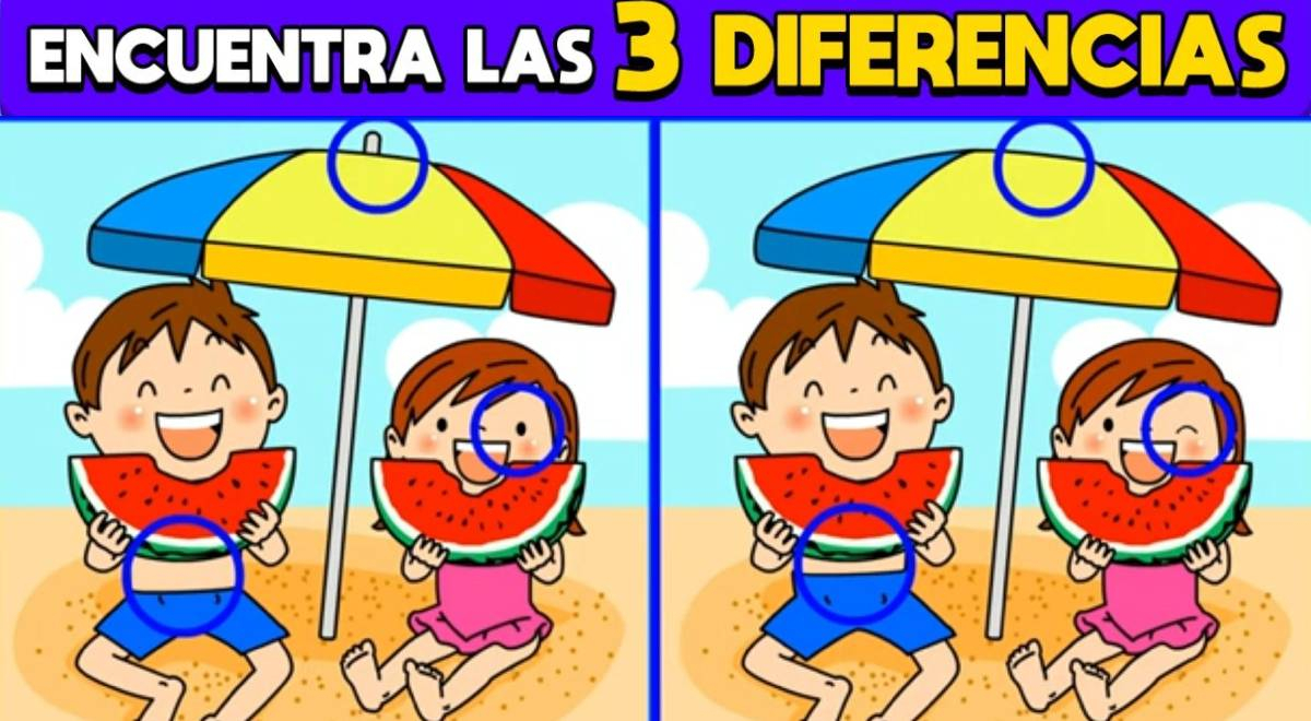 solo hay 3 desigualdades entre los niños de la playa: ¿serás tan audaz para identificarlas?