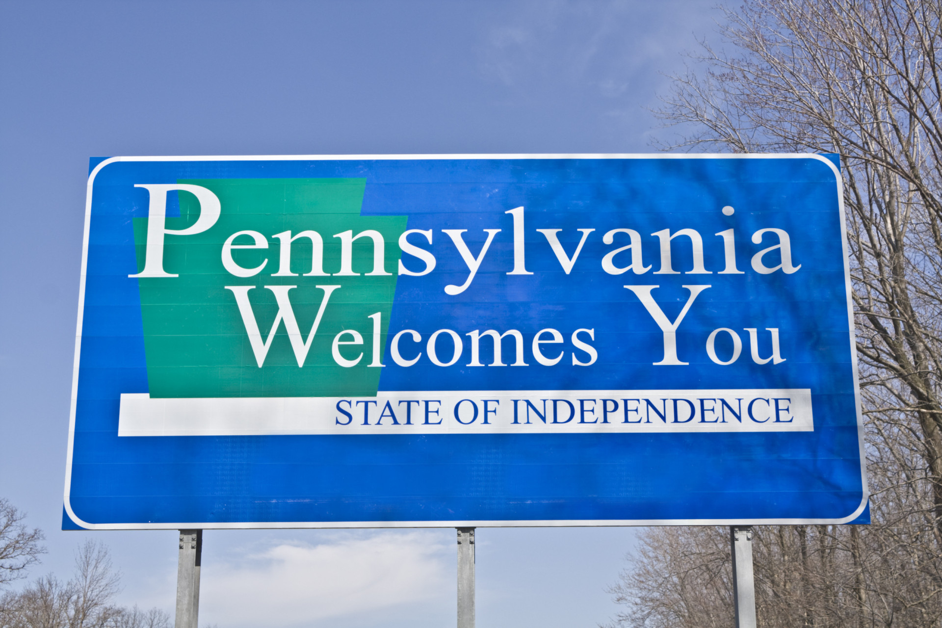 <p>The slogan on the state's welcome sign was added in 2004. It's a reminder of Pennsylvania's importance in American history, including the signing of the Declaration of Independence in 1776.</p>