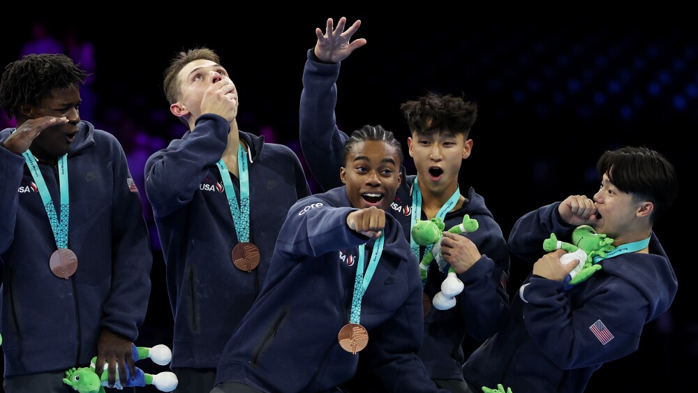 U.S. men's gymnastics team ends world championships medal drought