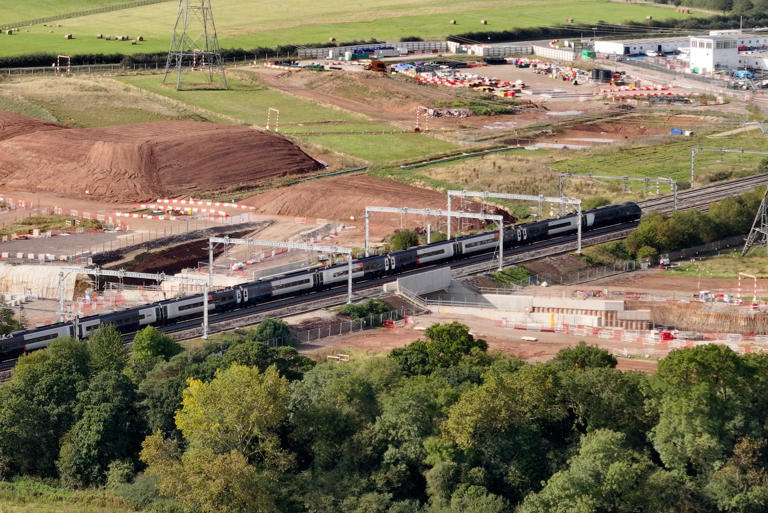 An aerial view of the HS2 Streethay bridge which will allow HS2 trains to pass under the West Coast Main Line in Lichfield (Photo: Getty)