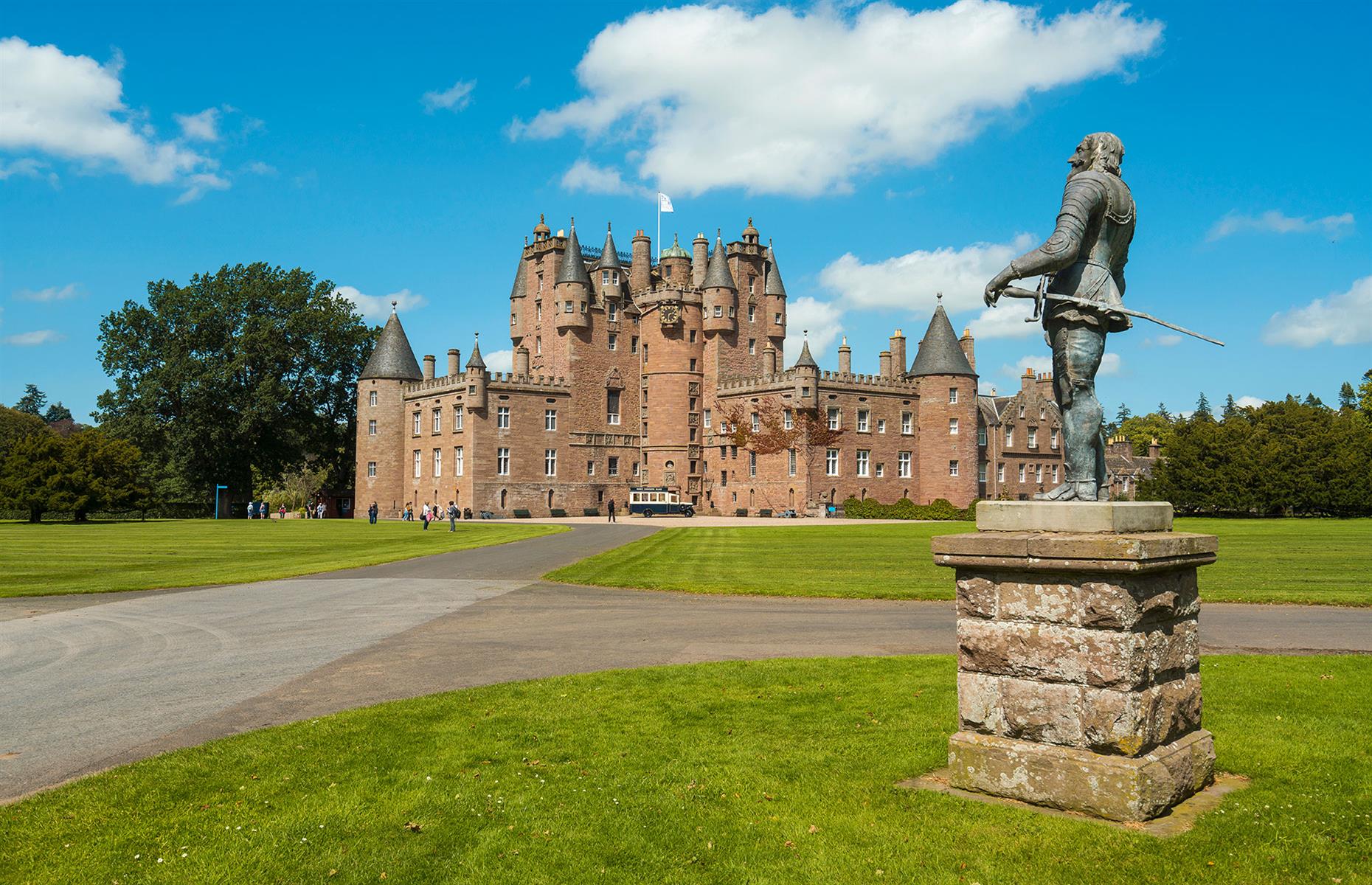 <p><a href="https://www.glamis-castle.co.uk/">Glamis</a> Castle, the setting for Shakespeare's <em>Macbeth, </em>has long been associated with the Bard, and the castle has even created a Shakespeare trail in the grounds, inspired by the 'Thane of Glamis' in the play. The playwright aside, with a redbrick exterior and Scottish Baronial architecture, Glamis, which was also the childhood home of The Queen Mother, is about as close to the epitome of a Scottish castle as you can get.</p>