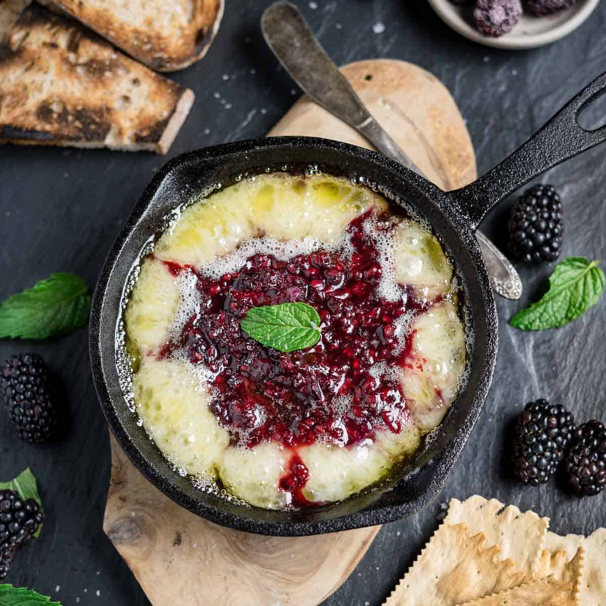 Grilled Baked Brie with Blackberry Jam