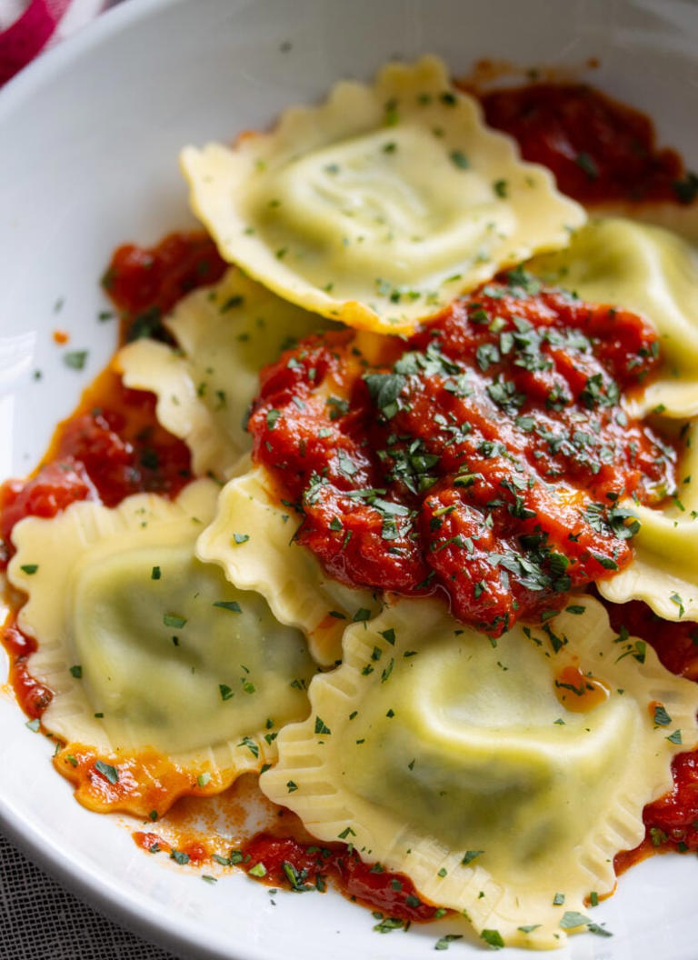 Lobster Ravioli with Marinara Sauce - Simple & Delicious