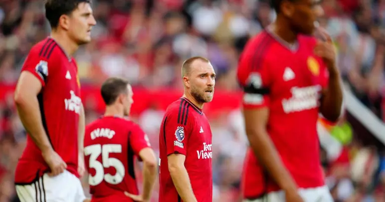 Christian Eriksen looks dejected during a Premier League match