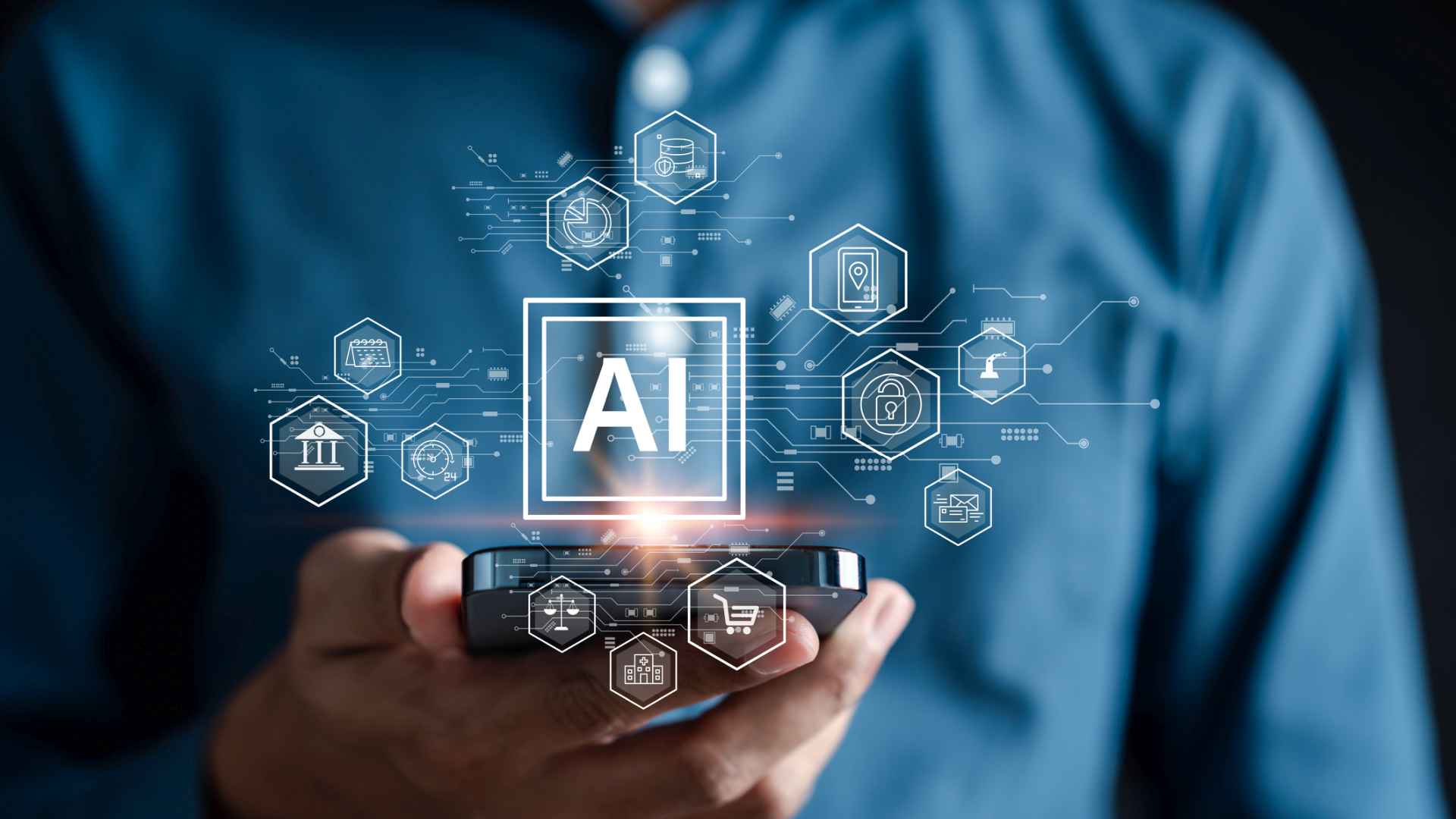 Businessman using ai technology. chat bot with AI Artificial Intelligence generate. Futuristic technology, robot in online system. Business in future to invest and develop corporate concept.