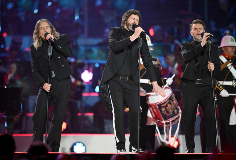 Take That perform at the Coronation Concert in Windsor (Photo: Getty)