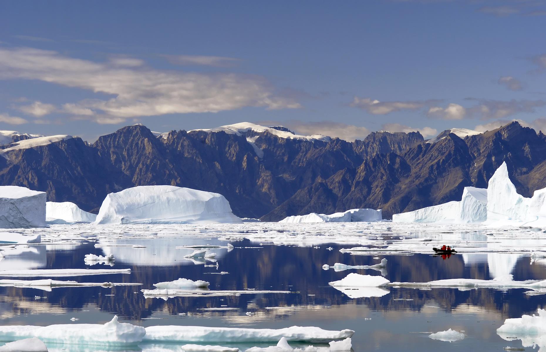 <p>Northeast Greenland National Park is one of the world’s last pristine wildernesses, but you’ll have to join an expedition cruise to experience this icy landscape, of which 80% is permanently covered by the Greenland Ice Sheet. Measuring 375,300 square miles (972,000 sq km) and almost entirely untouched by humans, the high-Arctic ecosystem is the world’s largest national park and its largest protected land area. It’s roughly the same area as Spain and France combined. Those who do get to see it will be awed by its carved icebergs, otherworldly rock formations, snow-cloaked mountains and immense tundra. This is where polar bears and the extremely rare polar wolf roam. Narwhals, walruses and beluga whales also inhabit its frigid waters.</p>