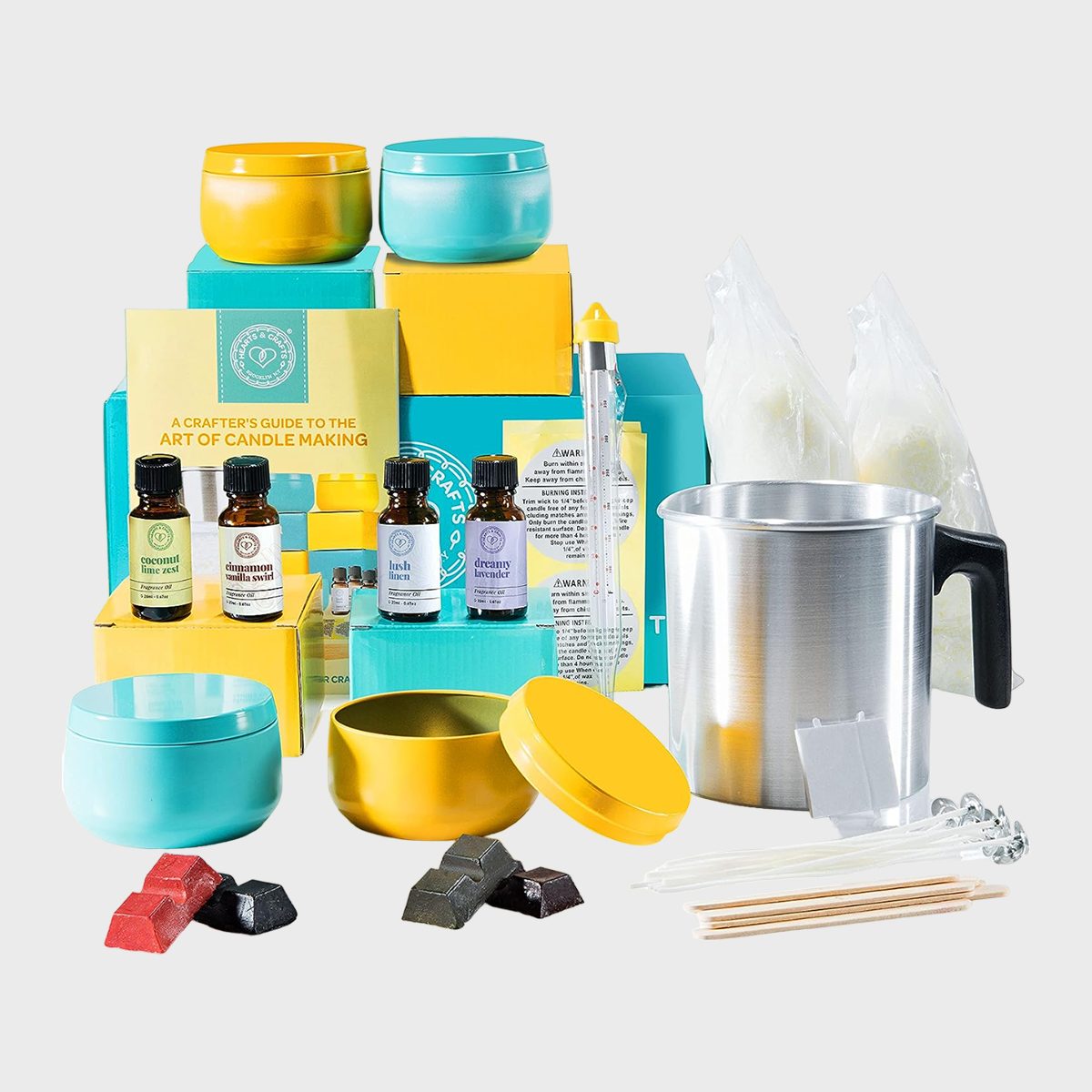 <p>Have an arts and crafts lover on your hands? She'll appreciate this <a href="https://www.amazon.com/dp/B08NFGNQ9Z" rel="noopener noreferrer">DIY candle making kit</a> which comes with everything she needs to create <a href="https://www.rd.com/list/personalized-gifts/" rel="noopener noreferrer">personalized gifts</a> for her nearest and dearest. The large kit includes two pounds of all-natural soy wax flakes, 10 pre-waxed wicks, four wick glue dots, four fragrance oils, a wax pouring pitcher, stirring sticks, wooden centering devices, candle dye blocks, four candle tins with gift boxes, caution stickers, a thermometer and a how-to guide.</p> <p class="listicle-page__cta-button-shop"><a class="shop-btn" href="https://www.amazon.com/dp/B08NFGNQ9Z?th=1">Shop Now</a></p>