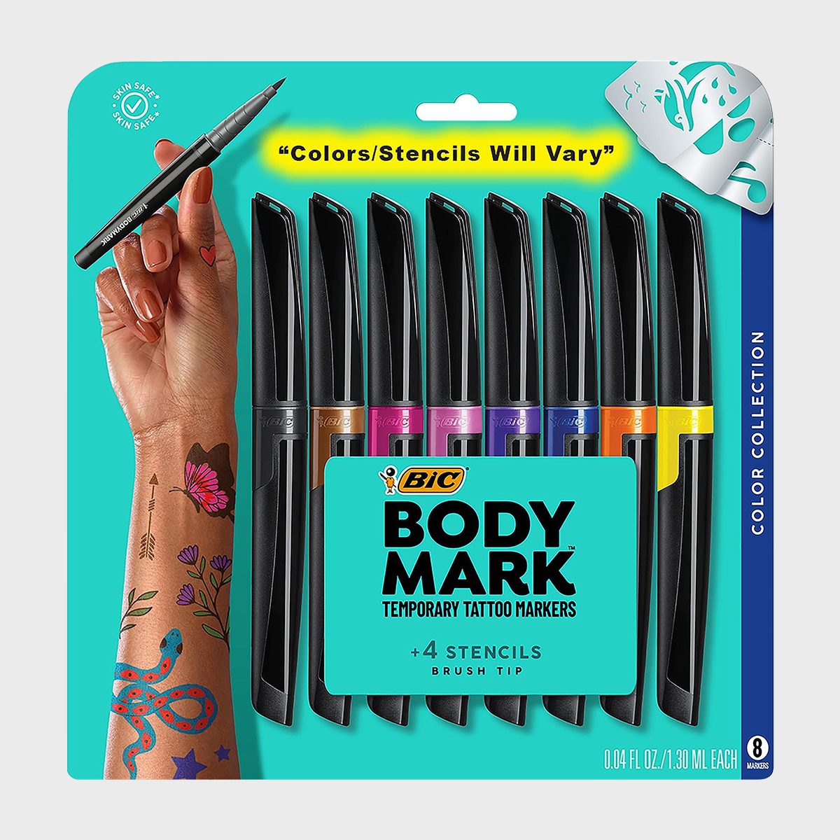 <p>Gifts for girls just got cooler with these temporary tattoos made with <a href="https://www.amazon.com/BIC-BodyMark-Temporary-Assorted-8-Count/dp/B07MMZ8Y1V" rel="noopener noreferrer">skin-safe markers</a>. She can draw freehand or use the included tattoo stencils as guides to turn herself into a work of art. These markers use temporary ink that is specifically made for skin, comply with all cosmetic regulations and come off with makeup remover. Talk about a cool <a href="https://www.rd.com/list/stocking-stuffers-for-teens/" rel="noopener noreferrer">stocking stuffer for teens</a>!</p> <p class="listicle-page__cta-button-shop"><a class="shop-btn" href="https://www.amazon.com/BIC-BodyMark-Temporary-Assorted-8-Count/dp/B07MMZ8Y1V/">Shop Now</a></p>