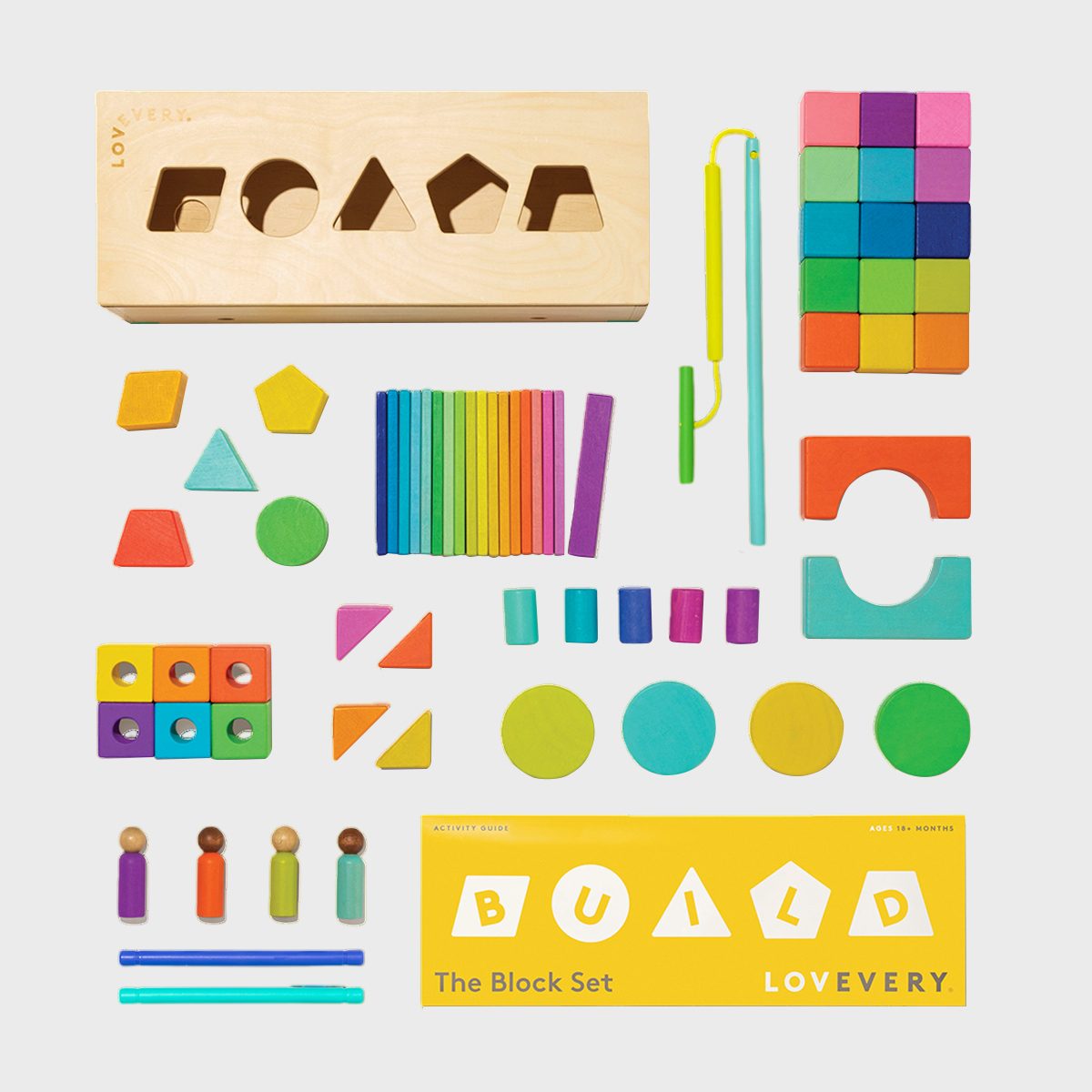 <p>Looking for gifts for girls that are both fun and educational? Lovevery has got you covered. The <a href="https://lovevery.com/products/the-block-set" rel="noopener">Block Set</a> comes with 70 solid wood pieces in 18 different colorways, shapes and tools.</p> <p>It also includes a wooden storage box that converts into a pull car and a drawstring bag for easy storage. It's perfect for ages 18 months to age 4. Kids can stack, roll, count, sort, categorize and connect the wooden blocks as they learn and grow.</p> <p class="listicle-page__cta-button-shop"><a class="shop-btn" href="https://lovevery.com/products/the-block-set">Shop Now</a></p>