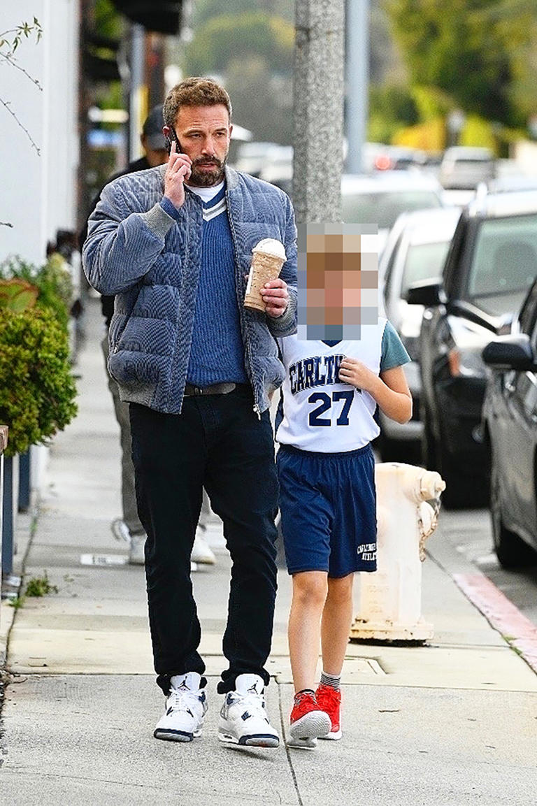 Ben Affleck was seen taking a stroll with son, Samuel, in Los Angeles in March 2023. The boys grabbed drinks from Starbucks while on their outing.