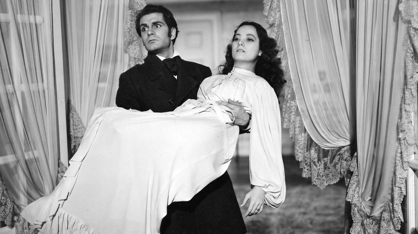 <p><strong>> Starring:</strong> Merle Oberon, Laurence Olivier, David Niven</p> <p>Based loosely on the novel by Emily BrontÃ«, "Wuthering Heights" recounts the heartbreaking story of Cathy and Heathcliff, dear friends as children but eventually forced to live apart when her brother takes over the family estate. The two lovers, separated by class and power, may never find a way to be together.</p>