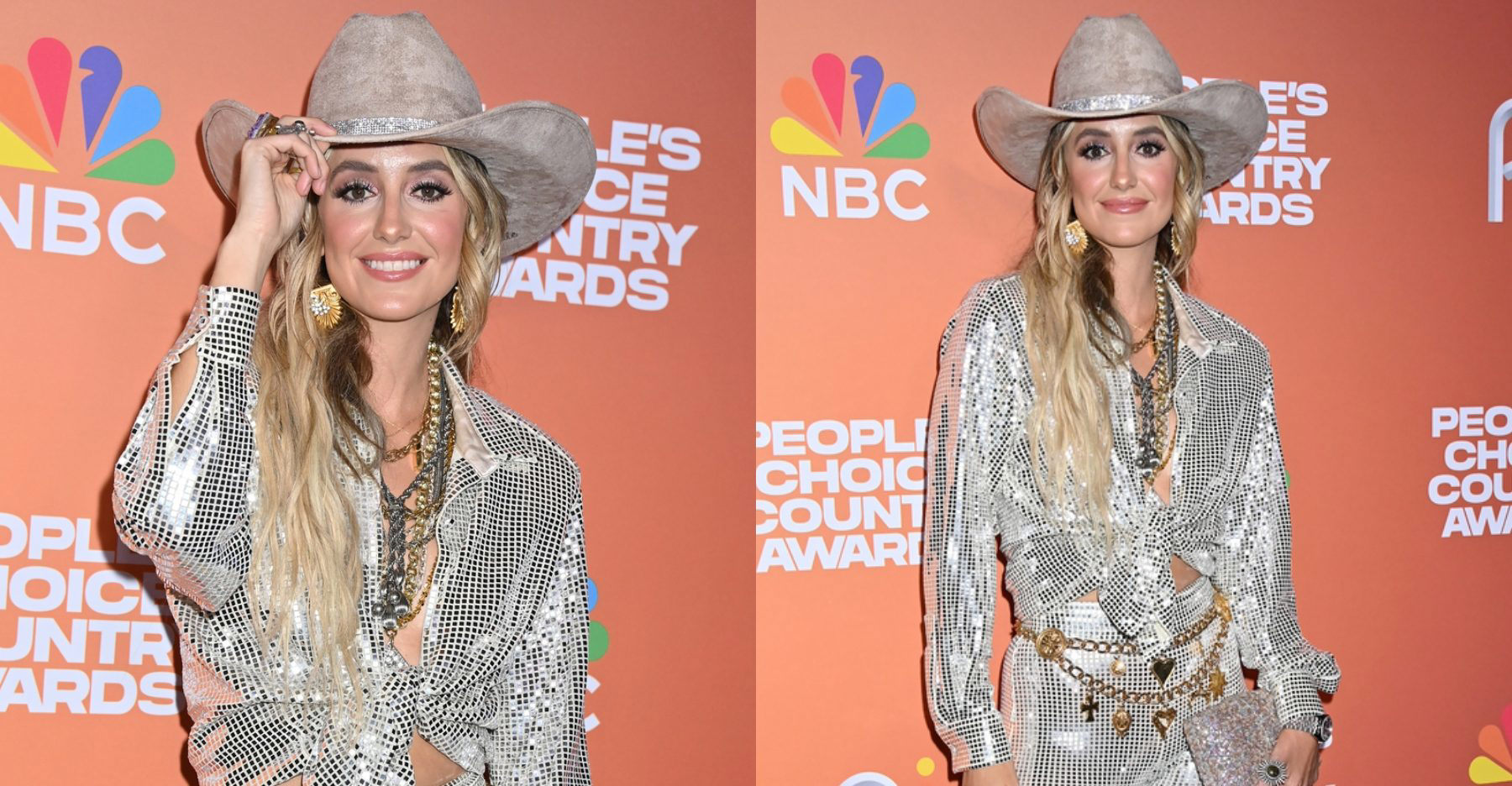 Lainey Wilson Puts Disco Spin on Western Wear in Silver Sequined Flared