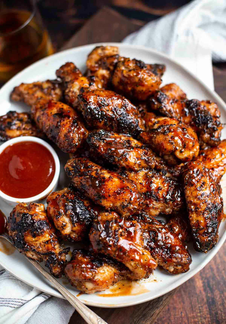 Honey Bourbon Grilled Chicken Wings