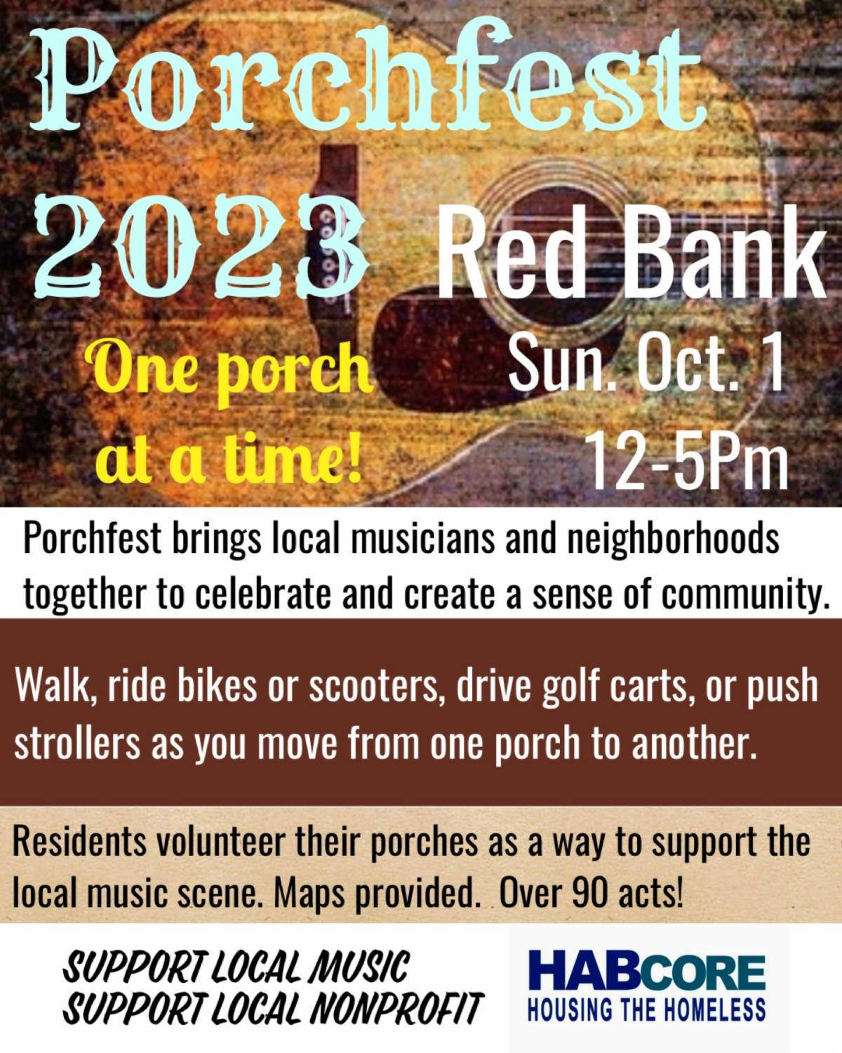 2nd Annual Red Bank Porchfest is Sunday, October 1