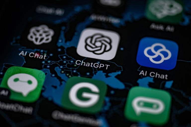 The above illustration shows the ChatGPT smartphone app surrounded by other artificial intelligence apps in Vaasa, Finland, on June 6, 2023. ChatGPT users are testing out the chatbot's newest vision feature and sharing their favorite ways to use it on social media.
