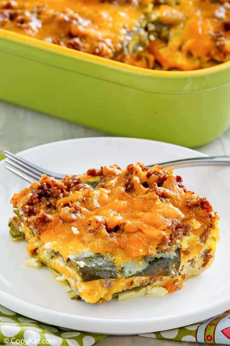 Chili Relleno Casserole with Beef