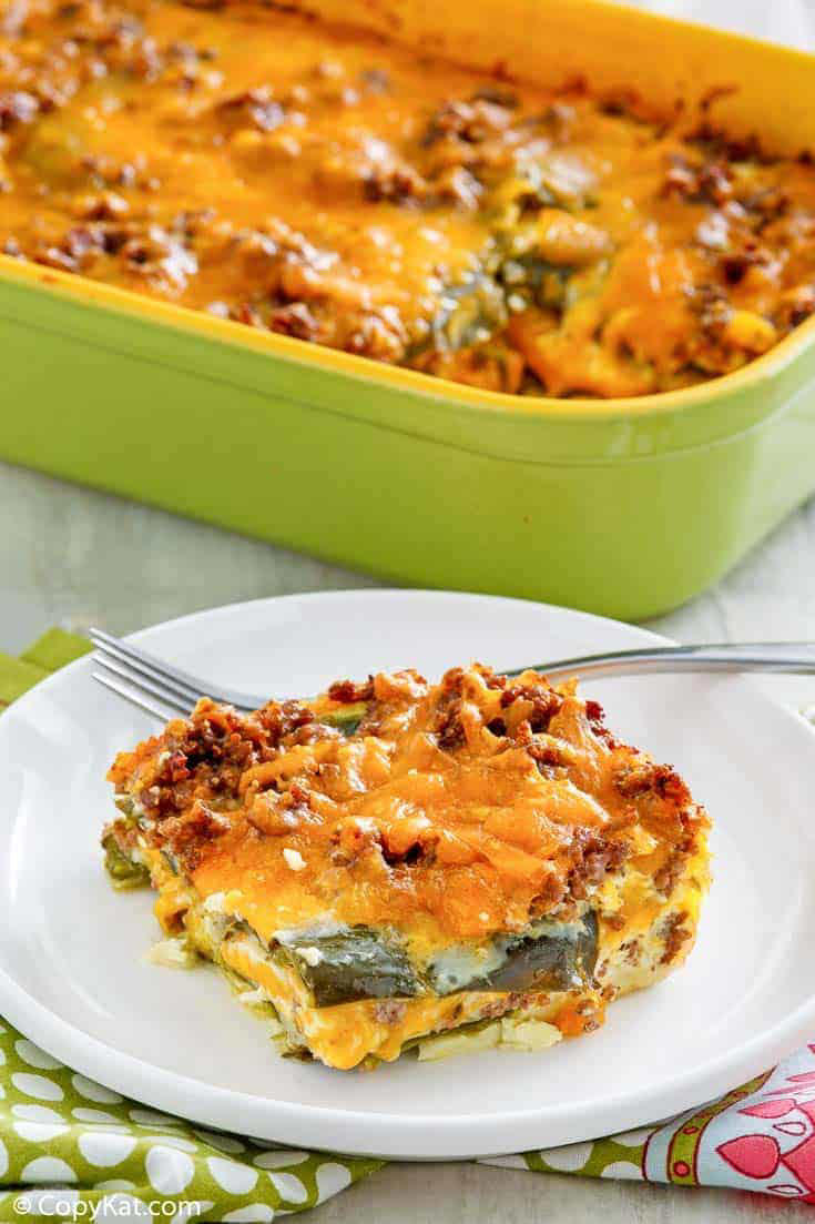 Chili Relleno Casserole with Beef