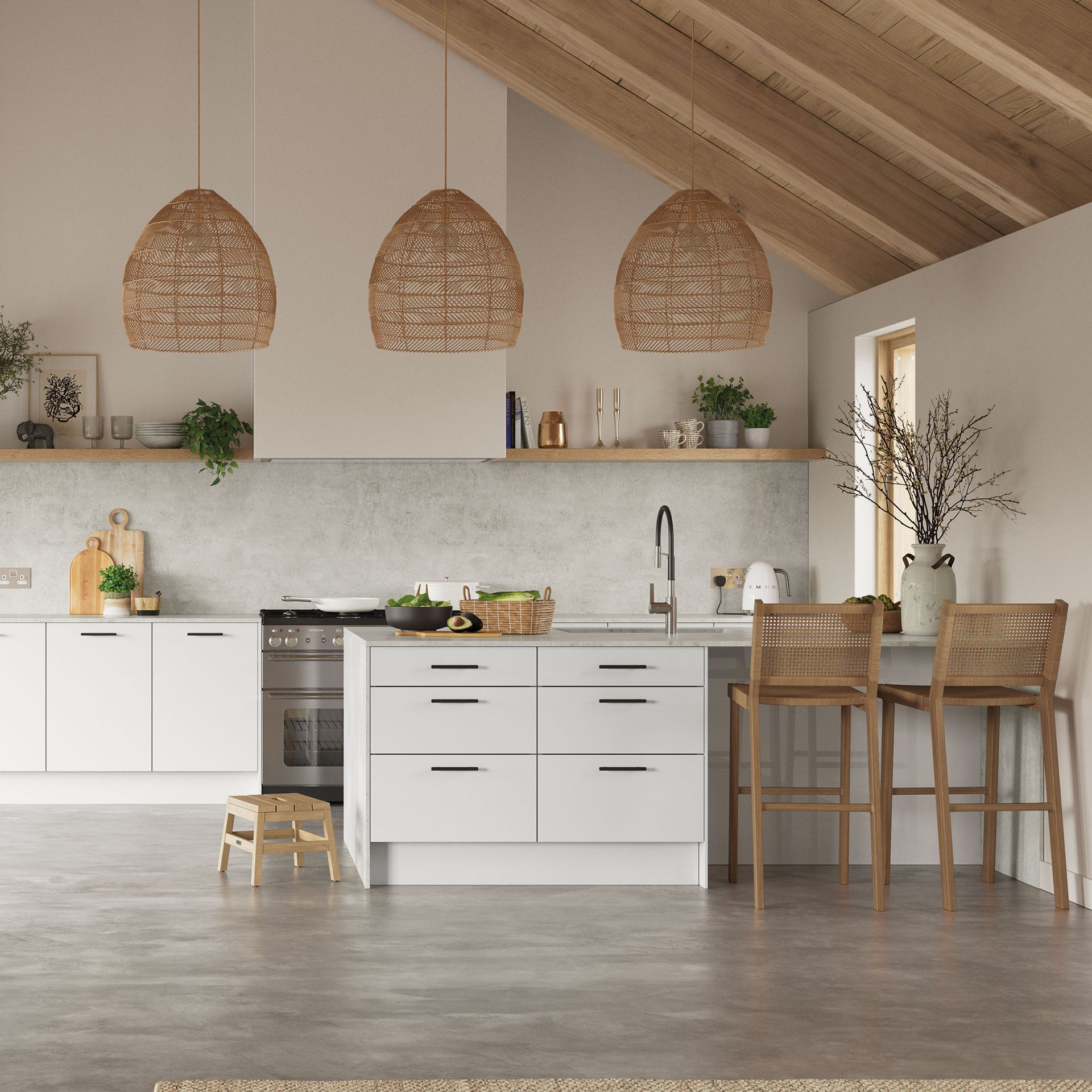 <p>                     When a lot of people consider country style, they might think of fussy, homey rooms. But these days country has more in common with Scandi kitchens than you might think.                   </p>                                      <p>                     Go for a restrained palette, adding interest and dimension using natural textures, rather than more colours. Simple, sleek cabinetry will set the look off well. Think more California farmhouse than Old English cottage.                   </p>