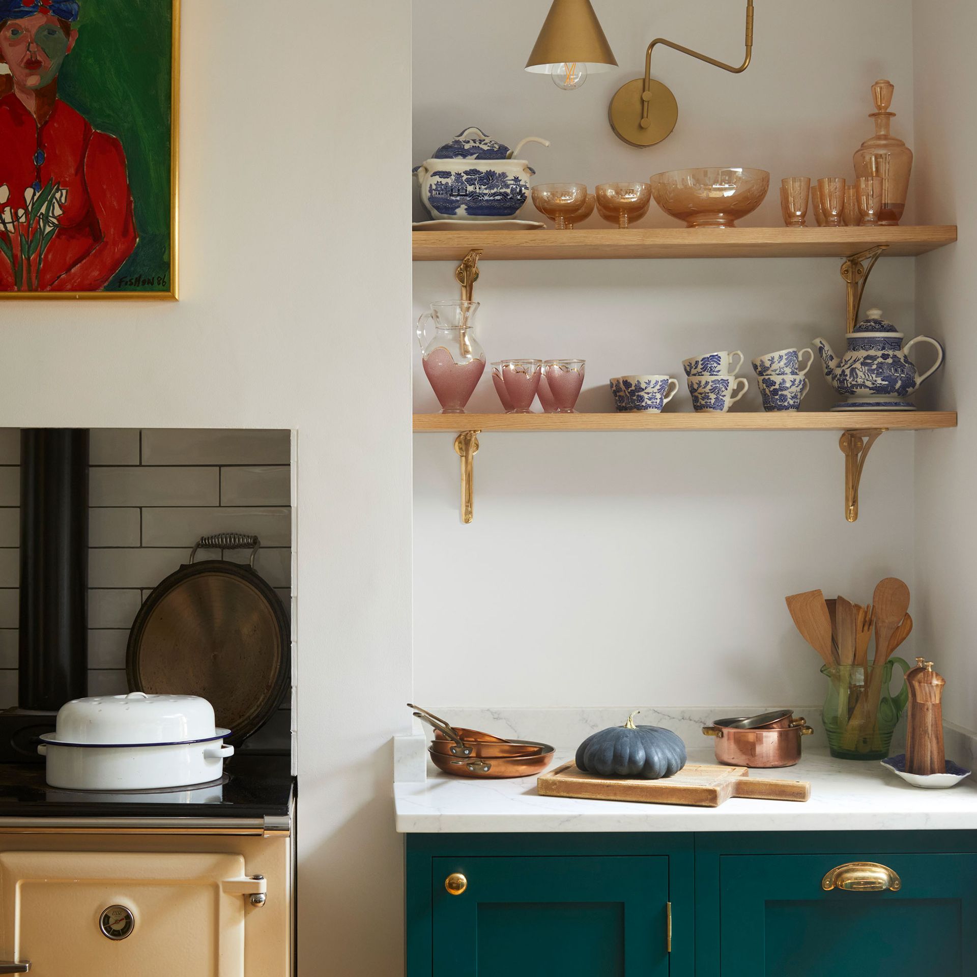 <p>                     In traditional country kitchens, you'll often see the inclusion of open storage. As well as nodding nicely to classic rural looks, this is a stylish and practical choice.                   </p>                                      <p>                     Use a small amount of open storage to display your favourite pieces - perhaps seasonal crockery and pretty china, or simply your favourite mugs. Then keep the rest of the kitchen storage ideas closed off. This way you can tuck away any muss and fuss, giving the space a sleeker look and achieving a more modern version of country style.                   </p>