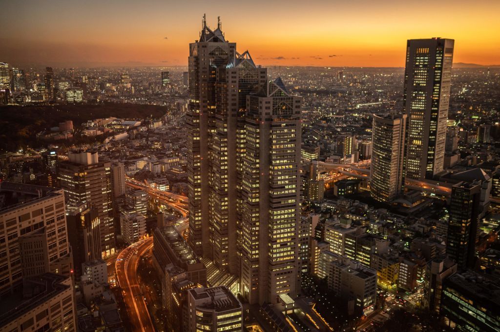 <p>This shot, taken from Tokyo’s Metropolitan Government Building Observatories, shows the bustling Japanese city down below. Some famous buildings in Tokyo include the country's second-tallest building Tokyo Midtown, and Tokyu Plaza Omotesando, which has a breathtaking mirror-covered entrance.</p>