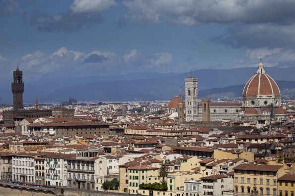 <p>In this gorgeous shot of Florence, the city's famous Florence Cathedral can be seen in the background.</p><p>Read More: <a href="https://www.housebeautiful.com/lifestyle/g19564325/most-livable-cities/">Here Are the 10 Most Livable Cities in the World</a></p>