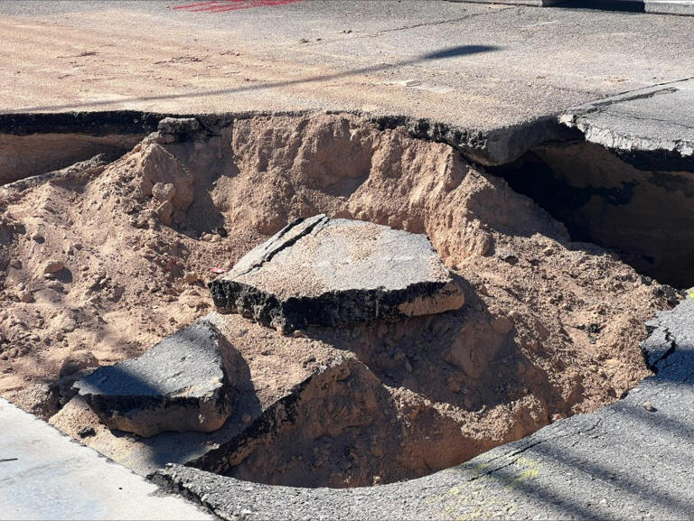 Repairs begin on sinkhole in southwest Las Vegas valley